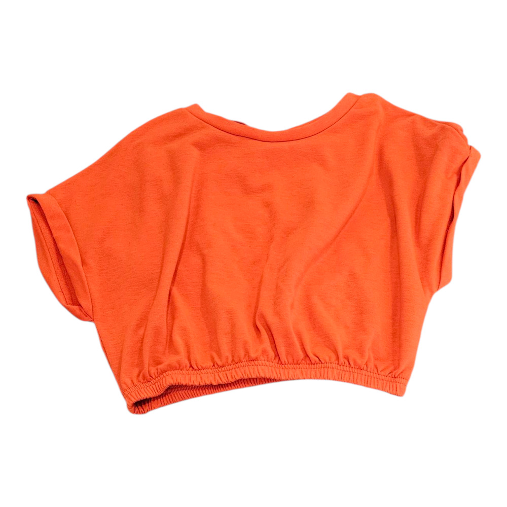 Shein Size 4 Orange Sleeveless Cropped Shirt